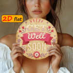 CIFbuy 1pc Get Well Soon Gift, " Round Aluminum" Aluminum Wall Plaque, Plaque, Pink & Beige Floral & Hearts Design TikTok, Temu Self-pickup Logisiics - Image 7