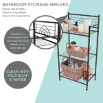 3 Shelves Tiered Iron Storage Shelf in Oil Rubbed Bronze - Image 5