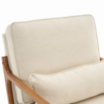 Same Code 16753613 Oak Armrest Oak Upholstered Single Lounge Chair Indoor Lounge Chair Off-White - Image 10