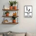 CIFbuy Curb Your Dog Metal Tin Sign, Regulations Caution Plaque, 8x12in Unframed Wall Decor, Wall Decor, Indoor Outdoor Safety Sign Tin SignikTok, Tin SignikTok, med Wall Decor Self-tickup Logiopn