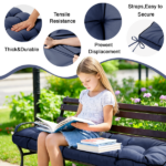 Outdoor Bench Cushion, 63 × 20 × 4 Inch, Tufted Waterproof Swing Cushion with Ties, for Patio Bench or Window Seat - Image 7