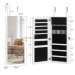 The Whole Surface PVC Film Wall Hanging Door With Lock Jewelry Cabinet Fitting Mirror Cabinet - Image 8
