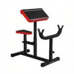 265 LBS Black Preacher Curl Bench, Adjustable Seated Arm Isolation Station for Barbell Dumbbell Bicep Strength Training - Image 2
