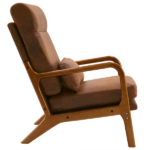 Same Code 28822889 High Back Solid Wood Armrest Backrest Iron Frame Bronzing Cloth Indoor Leisure Chair Orange - Image 4