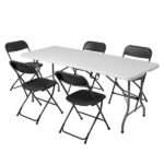 6' Folding Table Portable Plastic Indoor Outdoor Picnic Party Dining Camping Tables - Image 105