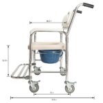 4 in 1 Multifunctional Aluminum Elder People Disabled People Pregnant Women Commode Chair Bath Chair White - Image 16