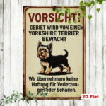 CIFbuy Vintage Yorkshire Terrier Metal Warning Sign, Graphic Home Security Decor, Rustic 2D Flat Wall Plaque, Flat Wall Plaque, German Phrase Ar ikTok, ikTok, Rustic 2D Flat Wall Plaque Self- Dckup Logiop Ary Decor - Image 7