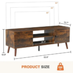 TV Stand for TVs up to 60", Modern Mid Century Entertainment Center with Storage, 2 Cabinet Media Console Table, Vintage Brown (Shipment from Walmart) - Image 2