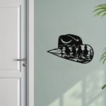 CIFbuy Aluminum Western Cowboy Hat Silhouette Wall Art Decor Country Theme Home Decoration Gift(TikTok, temu pick-up service) - Image 2