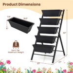 5-Tier Vertical Raised Garden Bed with Removable Planter Boxes & Drip Trays - Image 2