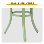 Outdoor Round Side Table, Small Metal Table Patio End Table Coffee Bistro Table for Indoor Outdoor, Light Green - Image 3