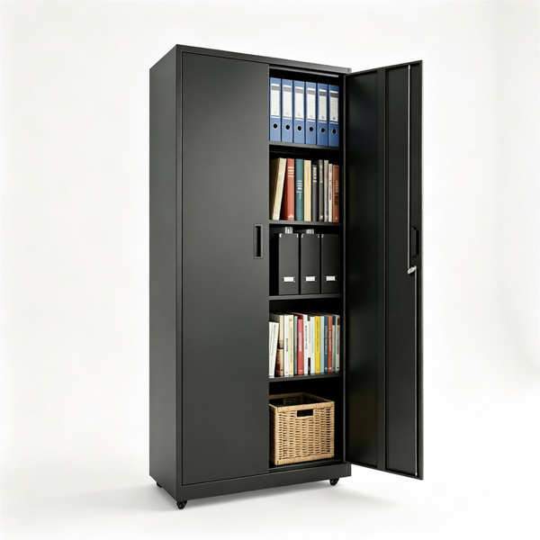 f1840c07-fdb5-4ca0-ab74-e83b8c2e6726.png 73 Inch Heavy Duty Mobile Steel Storage Locker Cabinet with Keys, Multi-Height Customizable Shelves Smooth Clean Surface Rolling Tool File Cabinet for Home Utility Room - Image 1