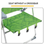 17 Inch Seat Height Beach Chair for Adults, Folding Portable Camping Chair with Headrest, Cup Holder, Side Pocket & Bottom Storage Bag, 7-Position Adjustable Aluminum Beach Chair, Heavy Duty 265 LBS Capacity, Oxford Fabric for Beach, Patio, Pool, Summer Palm Print - Image 13