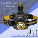 2 Pack USB Rechargeable LED Headlamp 3-Modes Adjustable Camping Hiking Headlight W/Car Charger+USB Cable (US Logistics For USPS/DHL/Fedex/UPS. No designated logistics accepted TK/TMEU only For self-pickup - Image 6