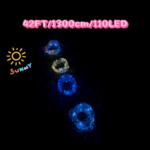 2 blue solar fairy lights, each pack contains 110 LED solar string lights, IP65 waterproof copper wire, 8 modes of solar fairy lights, suitable for garden, courtyard, tree, wedding, Christmas decoration - Image 2