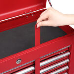 Steel maintenance tool cart cabinet 5 drawers with lock 330lb red - Image 11