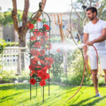 2 Packs Garden Obelisk Trellis 5.9FT Plants Tower for Climbing Plants Flower Vegetable Vine Support Rustproof Garden Plant Trellis Black(No shipments on weekends) - Image 8