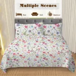 3 pcs Watercolor Wildflower Quilted Bedspread Set, Colorful Botanical Floral Print Quilt Set, Lightweight Reversible Coverlet with Pillow Shams, Spring Garden Bedding for Bedroom Decor temu can only be self-picked up - Image 8