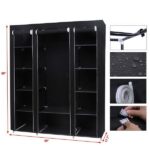 5-Layer 12-Compartment Non-woven Fabric Wardrobe Portable Closet Navy (133x46x170cm) - Image 16