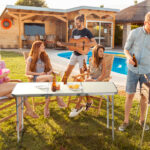 4ft Camping Folding Table, Aluminum Portable Picnic Table with Adjustable Height, 3 Fold Lightweight Outdoor Table for Indoor Travel Beach and Party - Image 14