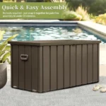 200 Gallon Outdoor Storage Deck Box Waterproof, Large Patio Storage Bin for Outside Cushions, Throw Pillows, Garden Tools, Lockable (Dark Brown) - Image 8