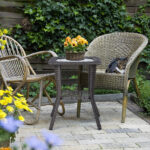 Outdoor Wicker Side Table, Rattan End Table with Glass Top, Patio Coffee Bistro Table for Indoor Garden Porch Balcony, Grey - Image 12