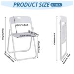 6 Pack Plastic Folding Chairs, Stackable Commercial Chairs, Portable Event Seats Indoor Outdoor for Home Event Party Picnic School Wedding, White - Image 2