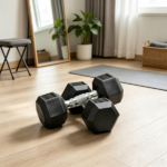 2 X 15lbs Hex Dumbbell Set for Home Gym Workout Rubber Weights with Non-Slip Handles Anti-Roll Fitness Exercise Dumbbells for Women And Men Black - Image 3