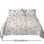 3 pcs Watercolor Wildflower Quilted Bedspread Set, Colorful Botanical Floral Print Quilt Set, Lightweight Reversible Coverlet with Pillow Shams, Spring Garden Bedding for Bedroom Decor temu can only be self-picked up - Image 3