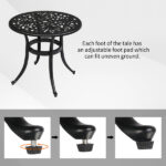 Phoenix Cast Aluminum Round Table, Patio End Table Side Table, Cast Aluminum Cocktail Table, Outdoor Bar Table, Black - Image 5