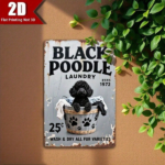 CIFbuy Vintage Black Poodle Laundry Tin Sign 11.8x7.8", 1972 Retro Metal Plaque, Rustic Pet Lover Wall Decor, 2D Flat Farmhouse Laundry TikTok, TikTok, , Rustic Pet Lover Wall Decor Self-pickup Logiopics - Image 5