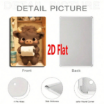 CIFbuy 1pc Cute Cartoon Calf Holding Toilet Paper Metal" Sign, Weatherproof Rustproof UV Resistant Durable 2D Flat Unframed Decor, Resistant Durable 2D Flat Unframed Decor, 7.87x Paper MeikTok, Paper MeikTok, t Self-pickup Logiopics - Image 5