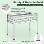 3-in-1 Metal Raised Garden Bed with Mini Greenhouse Cover, Elevated Planter Box - Silver - Image 5