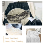1 pc Death Moth Moon Star Throw Blanket, Gothic Skull Moth Sherpa Blanket, Dark Academia Celestial Blanket for Couch Bed Sofa, Soft Cozy Black and White Witchy Decor temu can only be self-picked up - Image 5