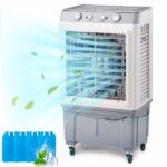 3 in 1 Portable Evaporative Cooler,Indoor,Outdoor,2353CFM Personal Air Cooler,7.9 Gal Large Water Tank & Scroll Casters, 4 Ice Packs,White Manual control