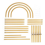 (5.9ft+4.9ft+3.9ft) Three-Piece Set Wedding Arc Top Iron Art Wedding Iron Arch Gold - Image 5