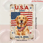 CIFbuy 2D Flat Iron Wall Art 8x12 Inch, 250th Independence Day Golden Retriever Metal Sign, Patriotic Home Decor With Pre-Drilled H Art 8x12 IikTok, Art 8x12 IikTok, ign Self-deckup Logiopd Hr - Image 5