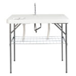 40"L x 20"W Plastic Adjustable Height Fold-in-Half Folding Table, White (Shipment from Walmart) - Image 8