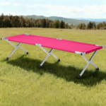 Portable Folding Camping Cot with Carrying Bag Army Pink - Image 8