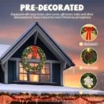 48in 150 Lights 450 Branches PVC Bow Decoration Garland Garden Garland Decoration Green - Image 7