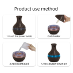 Portable USB Humidifier Diffuser for Travel & Office 300ml Compact Cool Mist for Dry Air with 2 Essential Oils, Perfect for Car, Desktop, Bedroom - Image 5