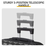 ABS Trolley Case 20in 24in 28in 3PCS Suitcase Set Vertical Striped Frosted Case Suitcase Black - Image 6