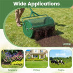24" Lawn Topdressing Spreader with 0.75"×0.5" Mesh, Compost Spreader for Soil Sand Fertilizer Green - Image 8