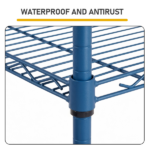 5-layer adjustable shelf Display Rack Iron household shelf with adjustable feet 29.13*13.39*59.06in Navy Blue - Image 9