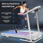 Compact Folding Treadmill for Home - 2.5HP Quiet Brushless Motor, 3-Level Incline, 7.5 MPH, Shock Absorption, Space-Saving Design for Running, Walking - Treadmill for Small Spaces & Home Use - Image 3