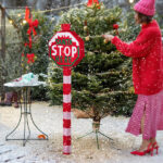 Lighted STOP Sign Christmas Yard Decorations, Pre-lit Road Sign SANTA STOP HERE with 70 LED White Lights and Stakes for Xmas Outdoor Holiday Indoor Decor Lighted Holiday Displays - Image 14