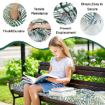 Outdoor Bench Cushion, 60 × 20 × 4 Inch, Tufted Waterproof Swing Cushion with Ties, for Patio Bench or Window Seat - Image 5