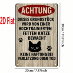 CIFbuy Achtung German Warning Sign Black Cat Metal Plaque" Weatherproof Rustproof UV Resistant 2D Flat Unframed Decor, Resistant 2D Flat Unframed Decor, 7.87x11.81 Inch Metal PikTok, Metal PikTok, t Self-pickup Logiopics - Image 2