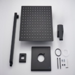 ‌12" Matte Black Rainfall Shower Faucet (Valve/Cartridge/Tub Spout Not Included) - Image 9