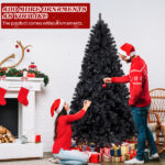 7.5 FT Pre-lit Artificial Christmas Tree, Hinged Xmas Pine Tree with 1350 Branch Tips, 400 Lights and Remote Control for Holiday Party Office Home, Black - Image 11